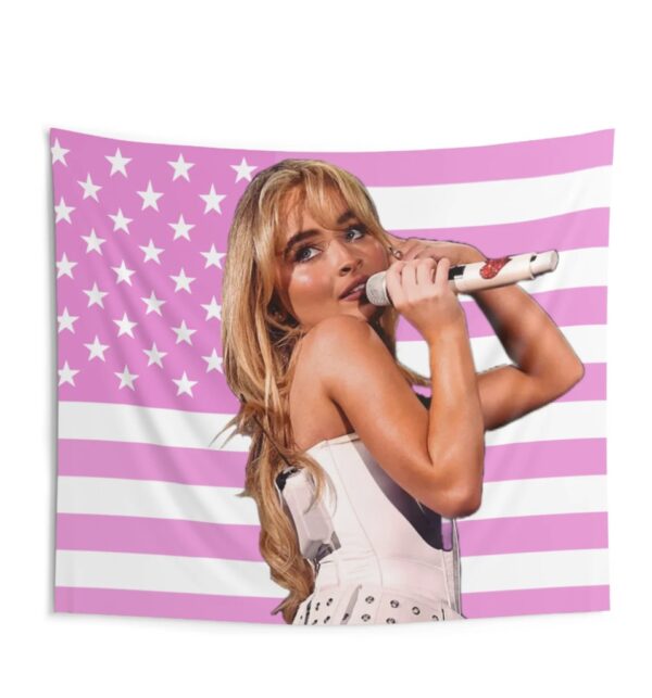 Sabrina Carpenter American Flag Tapestry